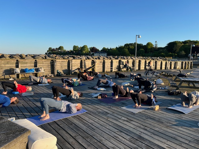 Vedbaek Yoga - teaching at Vedbaek Havn - Chatush Padasana - May 2025